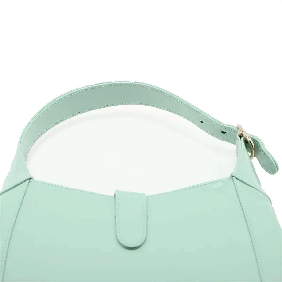 Pre-Loved Jackie Shoulder Bag Leather Small with Gold Hardware, Mint Green