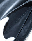 Pre-Loved Horsebit Chain Clutch Clutch Monogram Coated Canvas with Silver Hardware, Black