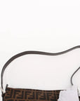 Pre-Loved Mamma Baguette Shoulder Bag Zucca Coated Canvas with Silver Hardware, Brown