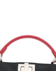 Pre-Loved Peekaboo Handbag Floral Leather Mini with Silver Hardware, Black