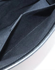 Pre-Loved GG Supreme Web Pouch Clutch Monogram Coated Canvas with Silver Hardware, Black