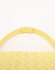 Pre-Loved Wallace Shoulder Bag Intrecciato Leather Small with Gold Hardware, Yellow