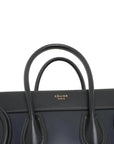 Pre-Loved Luggage Tote Leather Micro with Gold Hardware, Black and Grey