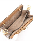 Pre-Loved Touch Crossbody Bag FF Logo Canvas Coated with Gold Hardware, Brown