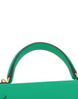 Pre-Loved Kelly Handbag Leather 25 with Gold Hardware, Vert Jade