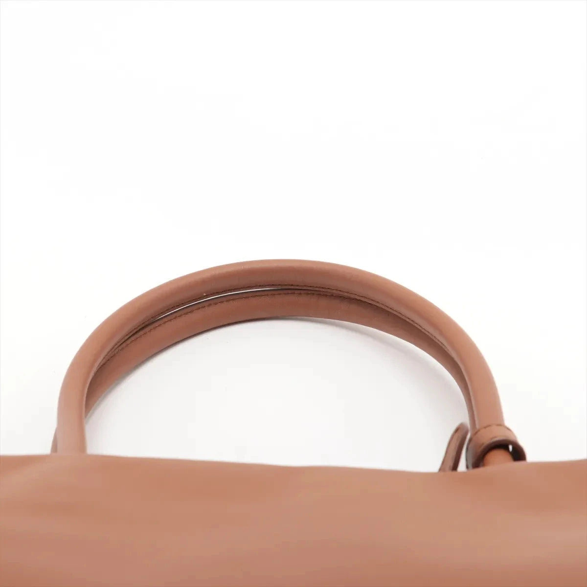 Pre-Loved Bowling Bag Handbag Leather with Gold Hardware, Brown