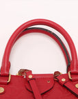Pre-Loved Mazarine Tote Monogram Leather PM with Gold Hardware, Red