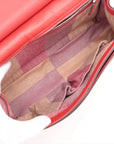Pre-Loved Bamboo Daily Flap Crossbody Bag Leather with Silver Hardware, Red