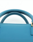 Pre-Loved Amazona Handbag Leather Small with Gold Hardware, Blue