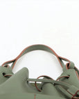 Pre-Loved Balloon Bucket Bag Leather Mini with Gold Hardware, Sage Green