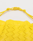 Pre-Loved Intrecciato Bulb Shoulder Bag Intrecciato Leather Small with Gold Hardware, Yellow