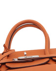 Pre-Loved Birkin Handbag Leather 35 with Palladium Hardware, Orange