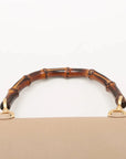 Pre-Loved Bamboo Handbag Leather with Gold Hardware, Beige