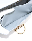Pre-Loved Hook Shoulder Bag Leather Small with Gold Hardware, Light Grey
