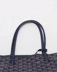 Pre-Loved Saint Louis Tote Goyardine Coated Canvas PM with Silver Hardware, Navy