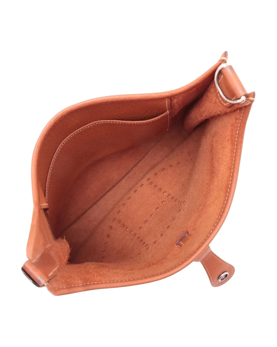 Pre-Loved Evelyne Crossbody Bag Leather PM with Palladium Hardware, Cuivre