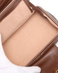 Pre-Loved GG Supreme Crossbody Bag Monogram Coated Canvas Mini with Gold Hardware, Beige/Brown