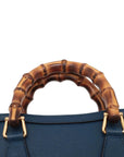 Pre-Loved Diana Bamboo Tote Leather Mini with Gold Hardware, Blue