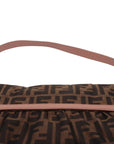 Pre-Loved Mia Shoulder Bag Zucca Coated Canvas with Gold Hardware, Brown