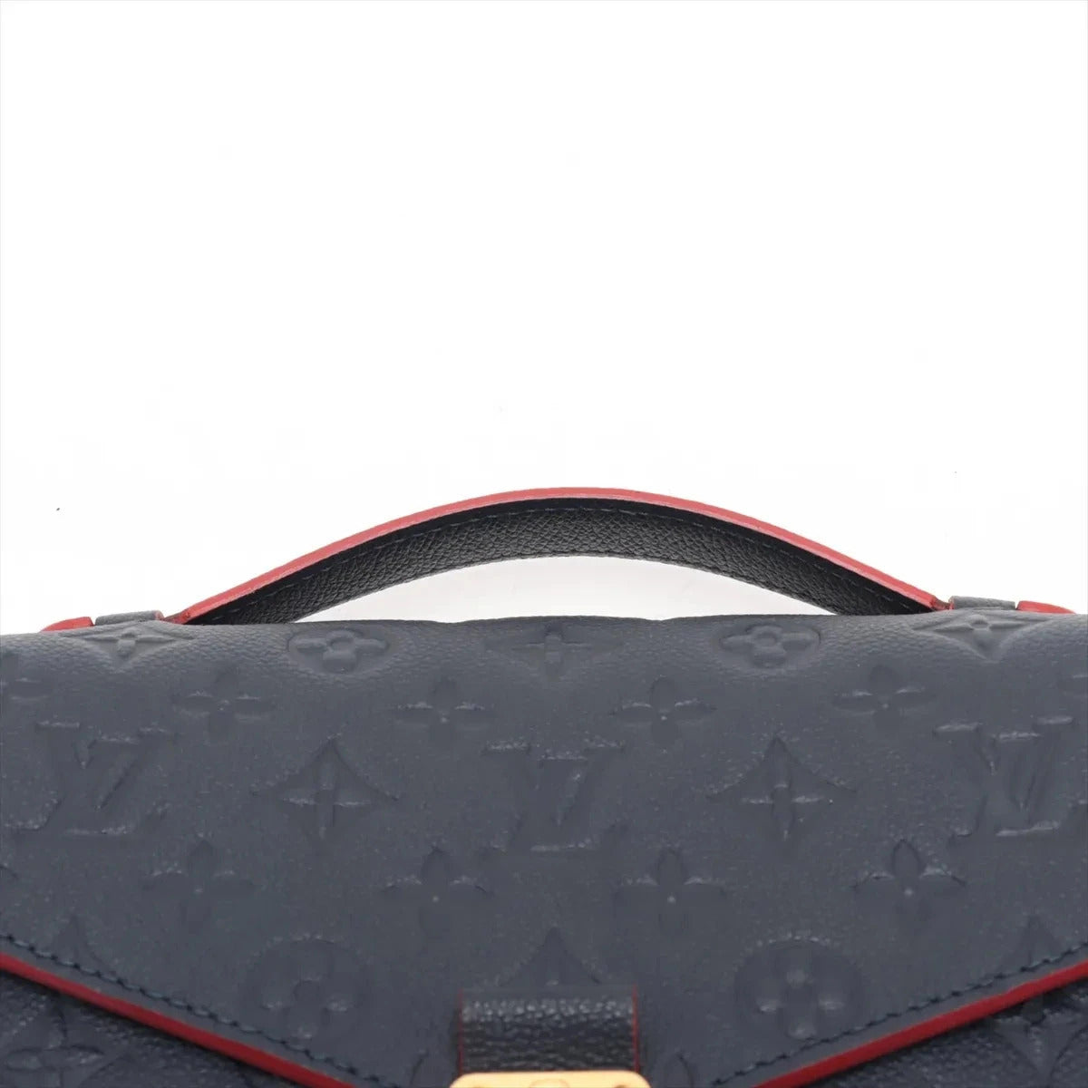 Pre-Loved Pochette Métis Crossbody Bag Monogram Leather with Gold Hardware, Navy Blue
