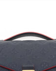 Pre-Loved Pochette Métis Crossbody Bag Monogram Leather with Gold Hardware, Navy Blue
