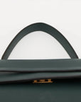 Pre-Loved Belt Bag Handbag Leather Micro with Gold Hardware, Dark Green