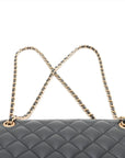 Pre-Loved CC Chain Logo Quilted Chain Bag Shoulder Bag Quilted Leather Small with Gold Hardware, Black