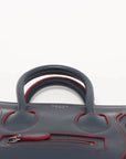 Pre-Loved Luggage Nano Handbag Leather Nano with Silver Hardware, Navy
