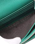 Pre-Loved Dionysus Wallet on Chain Crossbody Bag Leather Mini with Aged Gold and Silver Hardware, Green