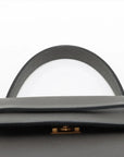 Pre-Loved Belt Bag Handbag Leather Micro with Gold Hardware, Gray