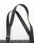 Pre-Loved Cushion Anagram Tote Tote Anagram Canvas Coated with Silver Hardware, Grey and Navy