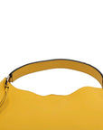 Pre-Loved Fortune Hobo Shoulder Bag Leather with Silver Hardware, Yellow