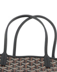 Pre-Loved Saint Louis Tote Goyardine Coated Canvas PM with Silver Hardware, Black and Tan