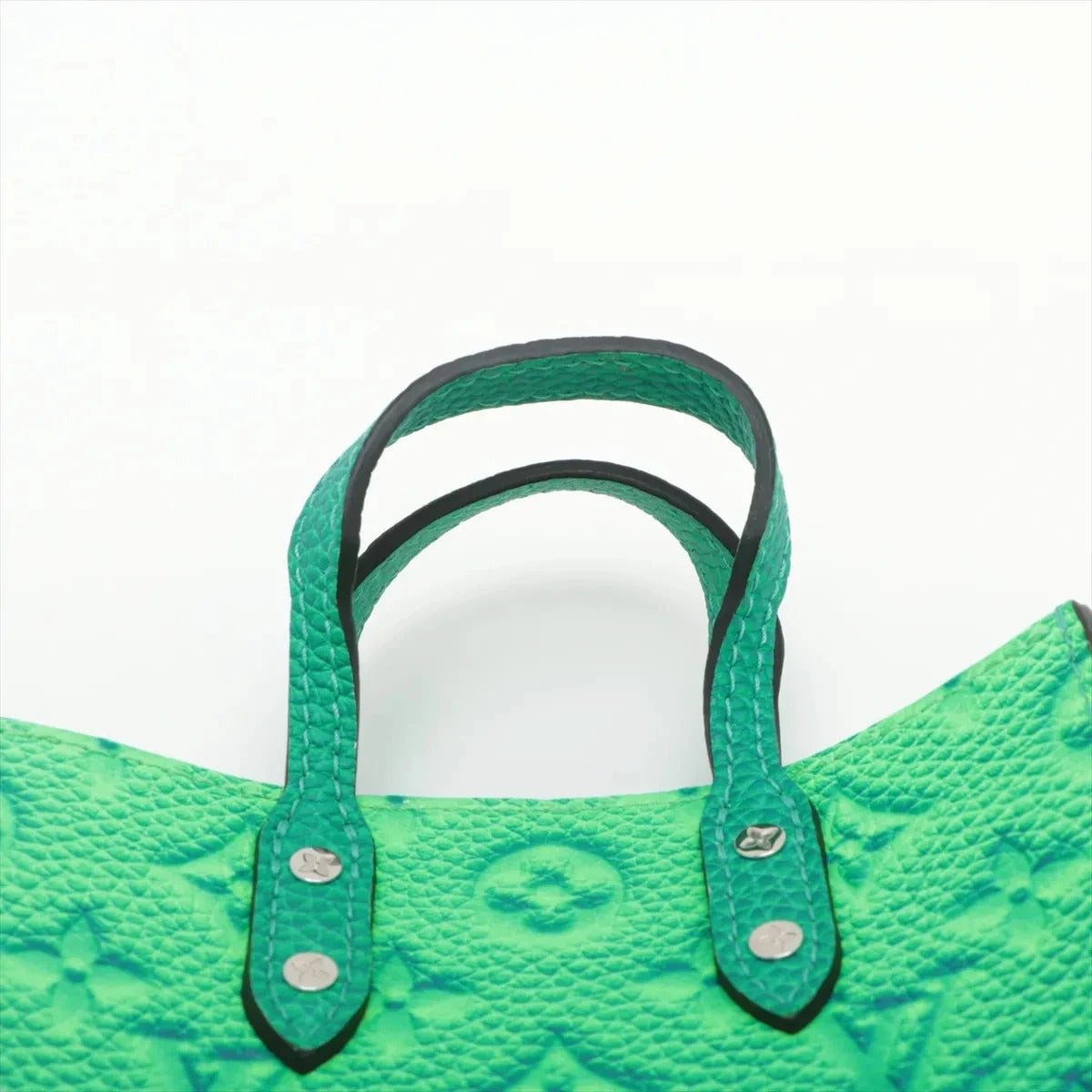 Pre-Loved Sac Plat Tote Monogram Leather XS with Silver Hardware, Green Blue Gradient