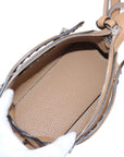 Pre-Loved Selleria Peekaboo Crossbody Bag Leather Mini with Silver Hardware, Tan