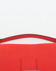 Pre-Loved Baguette Shoulder Bag Leather with Silver Hardware, Red
