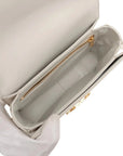 Pre-Loved Triomphe Shoulder Bag Leather Teen with Gold Hardware, White