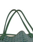 Pre-Loved Saint Louis Tote Goyardine Chevron Canvas Coated GM with Silver Hardware, Green