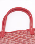 Pre-Loved Saint Louis Tote Goyardine Chevron Coated Canvas PM with Gold Hardware, Red