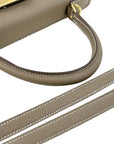 Pre-Loved Kelly Handbag Leather 28 with Gold Hardware, Etoupe