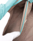 Pre-Loved The Lauren 1980 Clutch Intrecciato Leather with Silver Hardware, Turquoise