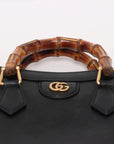 Pre-Loved Diana Bamboo Tote Leather Small with Gold Hardware, Black