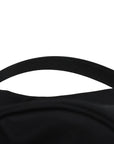 Pre-Loved Wheel Drawstring Bucket Bag Nylon XS with Silver Hardware, Black