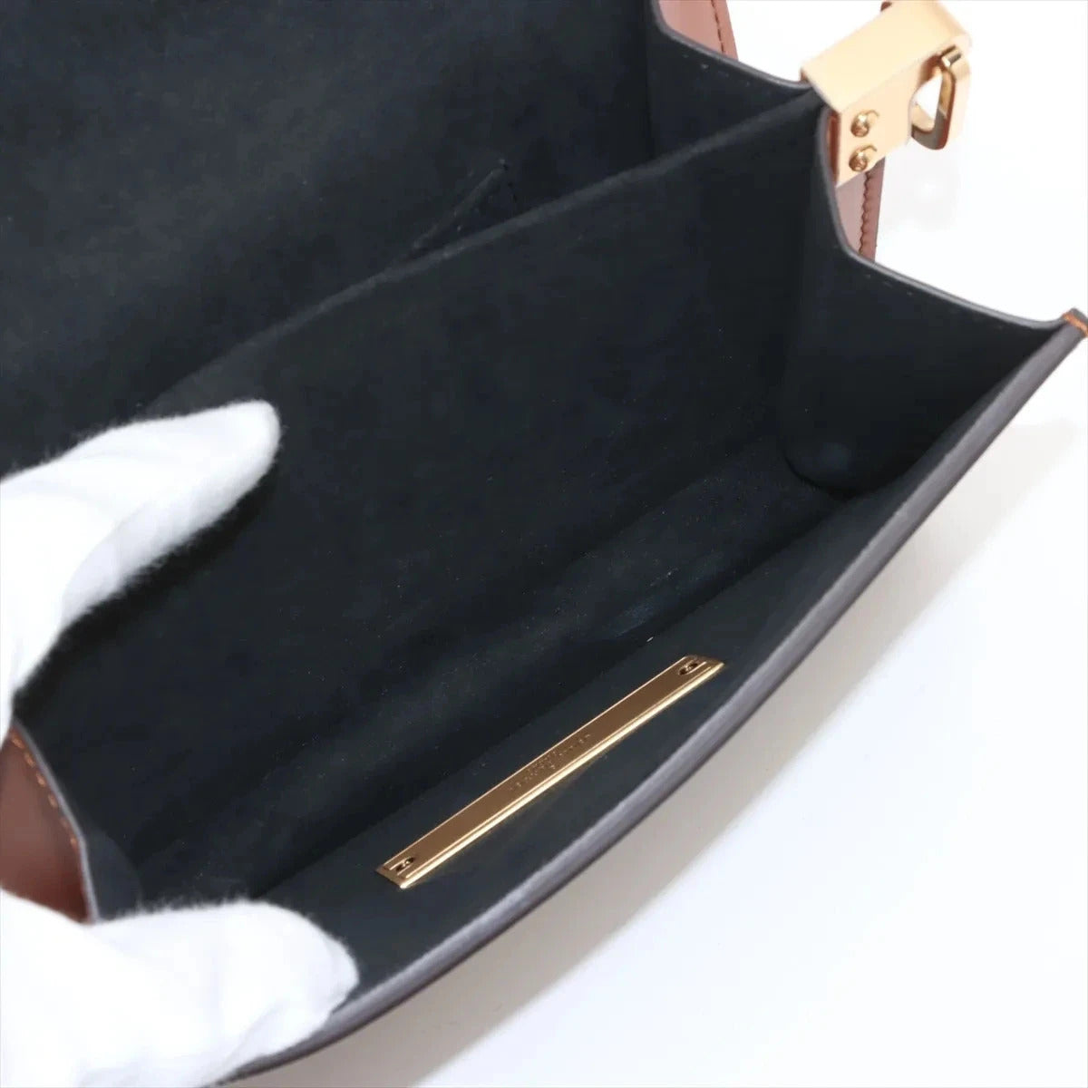 Pre-Loved Dauphine Crossbody Bag Monogram Coated Canvas Mini with Gold Hardware, Brown