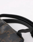 Pre-Loved Triomphe Backpack Triomphe Coated Canvas with Silver Hardware, Black and Brown