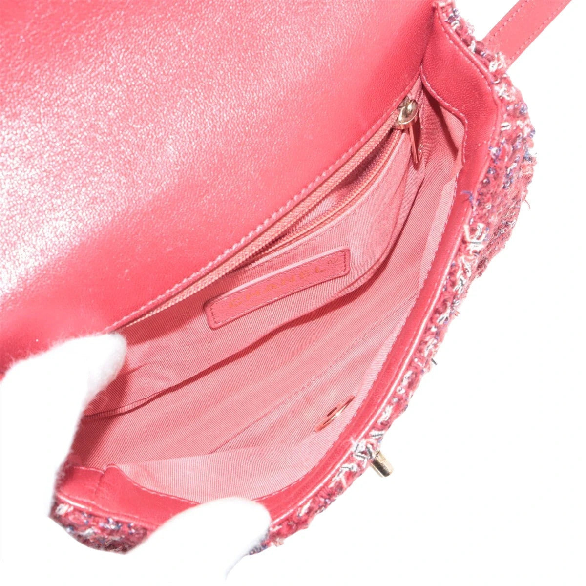 Pre-Loved Flap Bag Shoulder Bag Quilted Leather Mini with Gold Hardware, Red