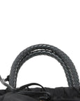 Pre-Loved Gaufre Tote Handbag Nylon with Gold Hardware, Black