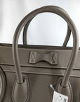 Pre-Loved Luggage Tote Leather Mini with Silver Hardware, Taupe
