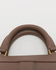 Pre-Loved Cabas Handbag Leather Small with Gold Hardware, Taupe