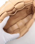 Pre-Loved Padded Cassette Crossbody Bag Intrecciato Leather with Gold Hardware, Beige